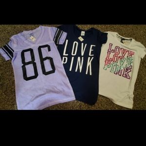 3 NWT Pink Shirts size Small